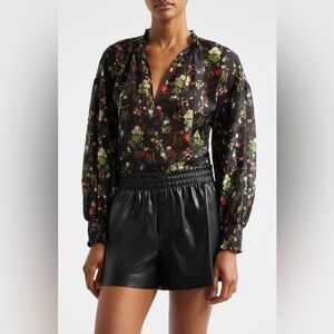 Alice and Olivia Julius Tie Neck Tunic Top